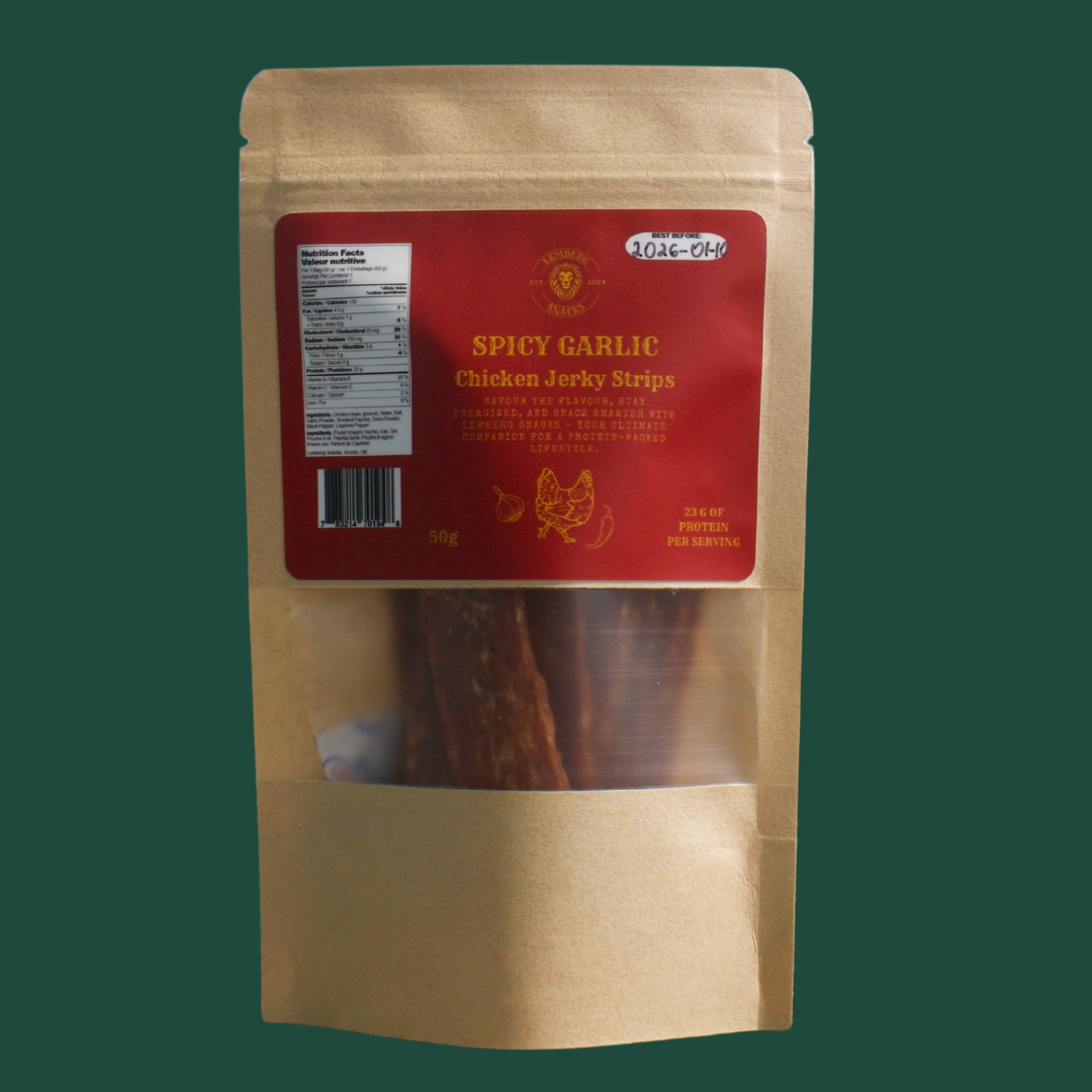 Spicy Garlic Chicken Jerky Strips
